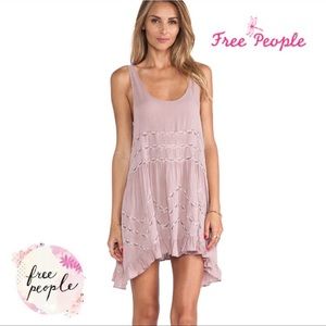 𝓯𝓹🩷 FREE PEOPLE PINK TRAPEZE POLKA DOT DRESS